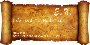 Eötvös Noémi névjegykártya